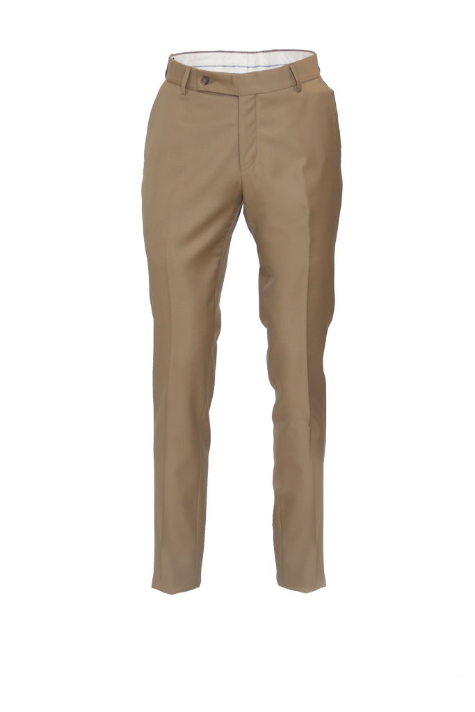 CARAMEL FITTED WOOL SUIT TROUSER
