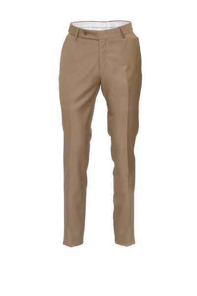 CARAMEL FITTED WOOL SUIT TROUSER