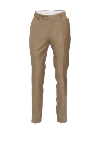 CARAMEL FITTED WOOL SUIT TROUSER