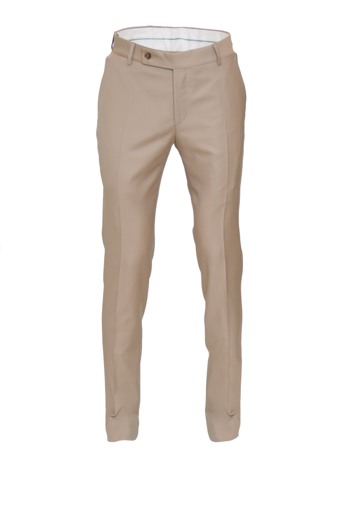 CHAMPAGNE FITTED WOOL SUIT TROUSER