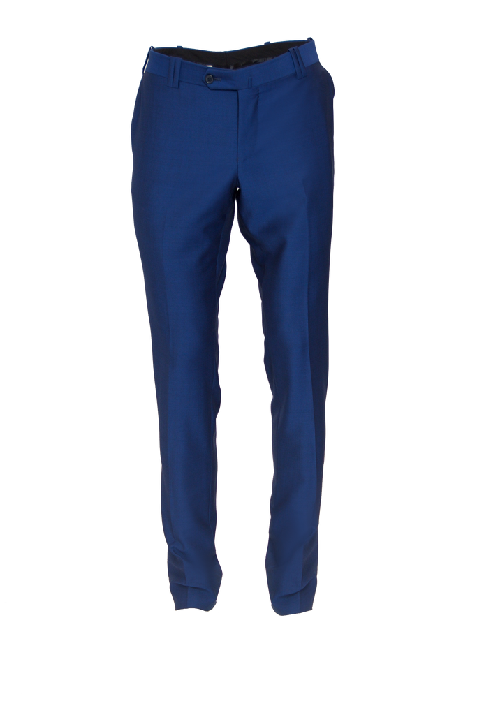 COBALT BLUE FITTED WOOL SUIT TROUSER