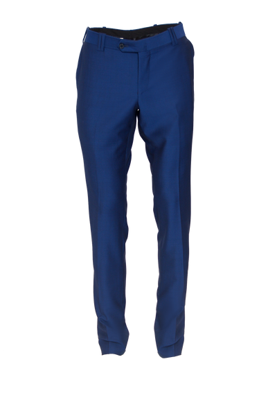 COBALT BLUE FITTED WOOL SUIT TROUSER