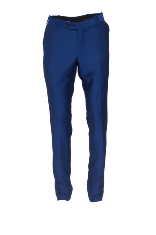 COBALT BLUE FITTED WOOL SUIT TROUSER
