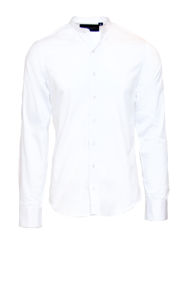 CRISP WHITE FITTED COTTON DRESS HENLEY