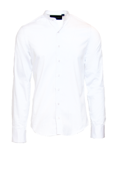 CRISP WHITE FITTED COTTON DRESS HENLEY