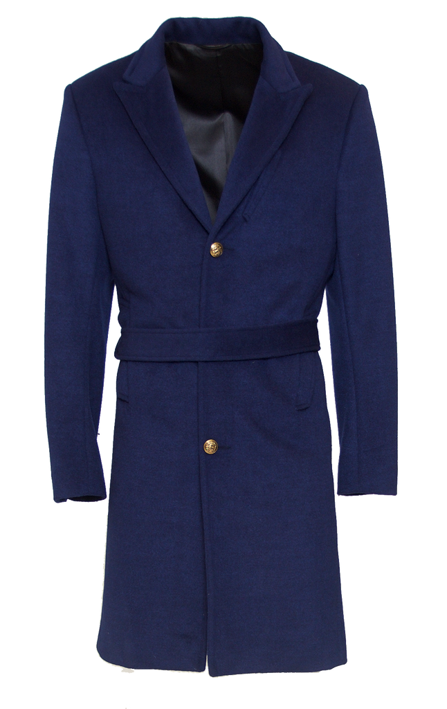 DEEP NAVY FITTED 6X6 BUTTON DOUBLE BREASTED WOOL PEACOAT W/ GOLD HARDWARE