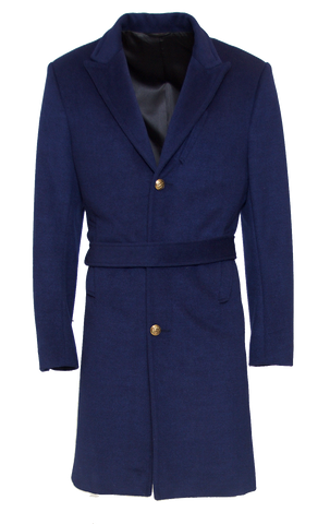 DEEP NAVY FITTED 6X6 BUTTON DOUBLE BREASTED WOOL PEACOAT W/ GOLD HARDWARE