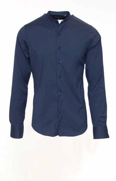DEEP NAVY FITTED COTTON DRESS HENLEY