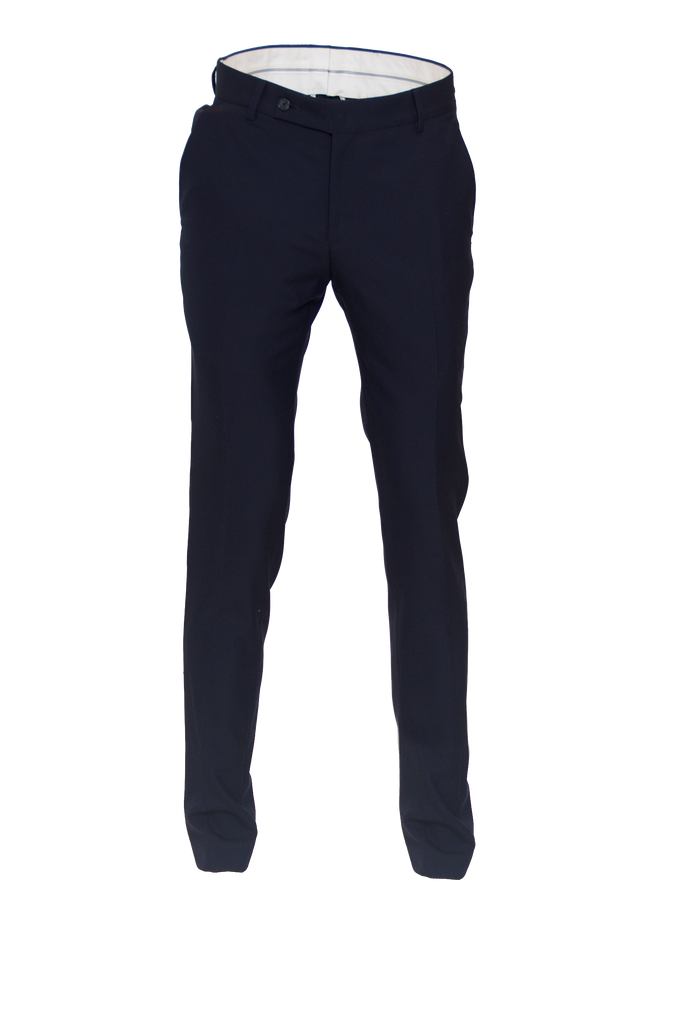 DEEP NAVY FITTED WOOL SUIT TROUSER