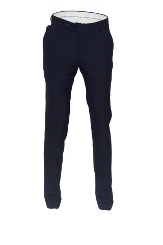 DEEP NAVY FITTED WOOL SUIT TROUSER