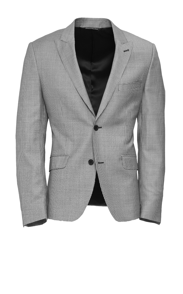 HOUNDSTOOTH FITTED 2-BUTTON SINGLE BREASTED WOOL SUIT JACK