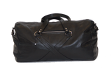 JET BLACK LEATHER TRAVEL BAG W/ X ICON